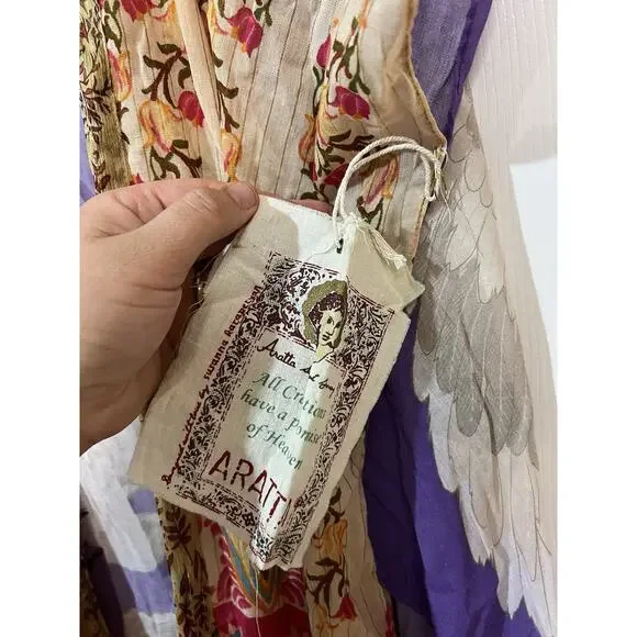 NWT Aratta Obsessed Kimono Cream Fushia One Size NEW - Picture 3 of 5